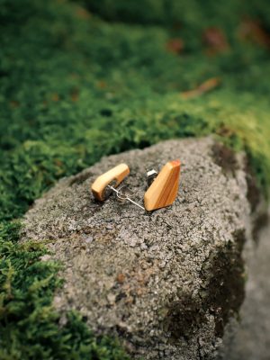Ohrstecker aus Holz - Form "Vogel"