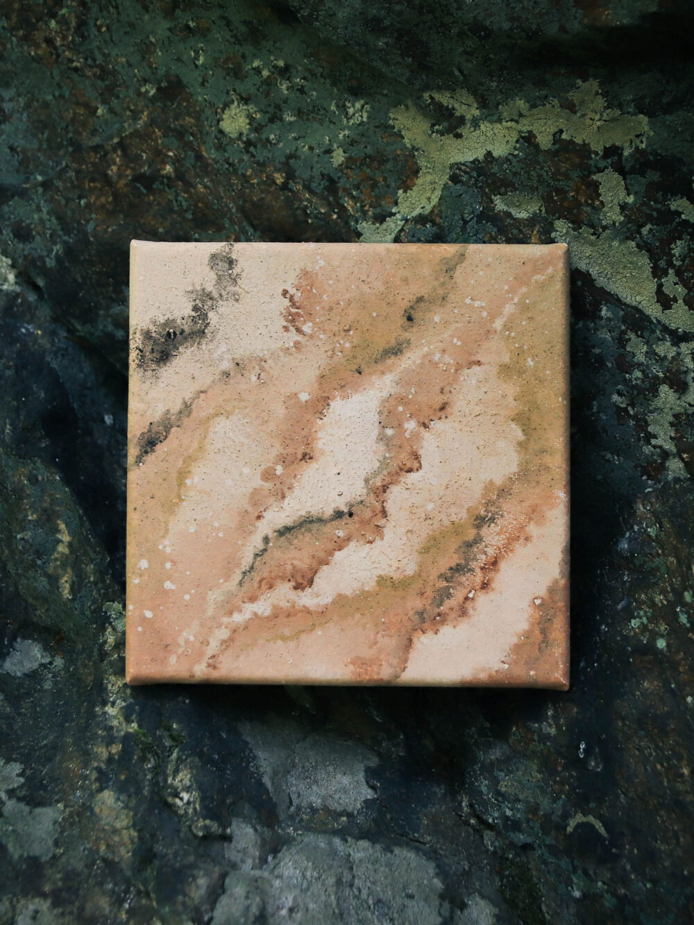 Erdpigmente Malerei auf Leinwand 15x15 Nr.02