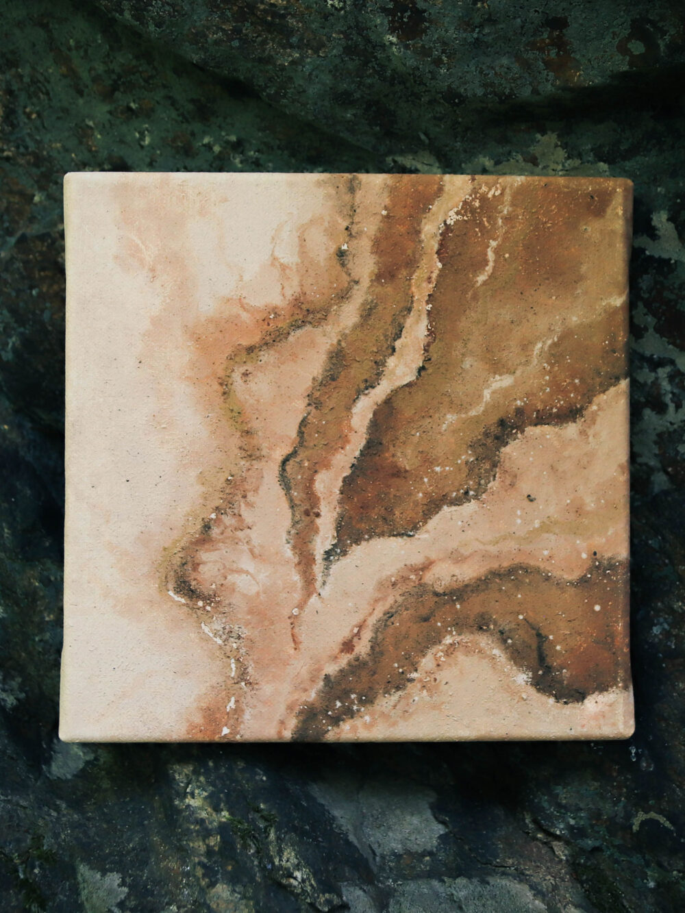 Erdpigmente Malerei auf Leinwand 20x20 Nr.01