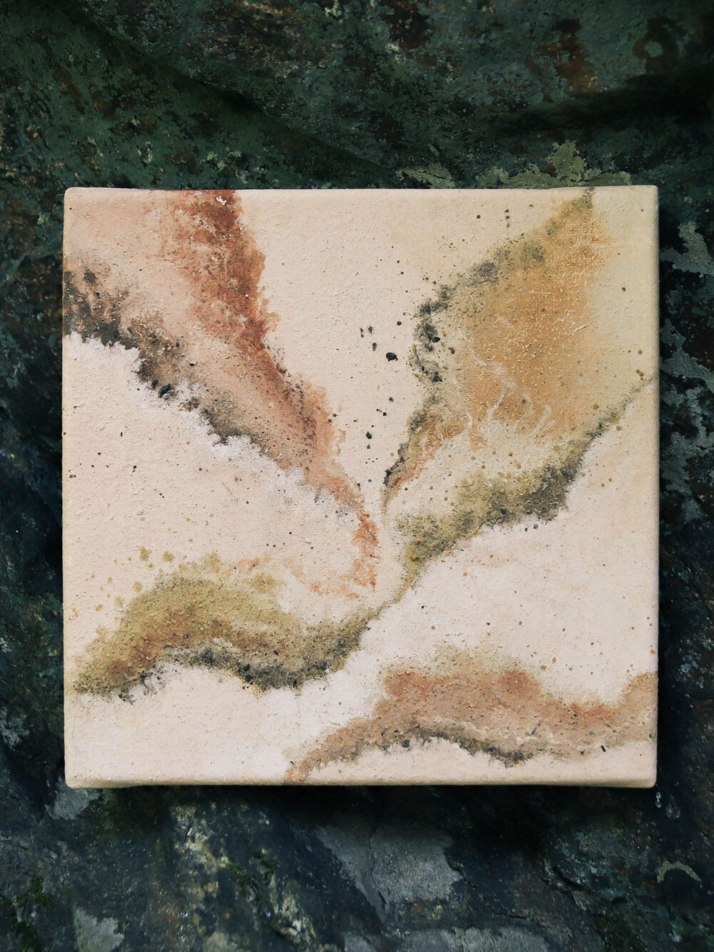 Erdpigmente Malerei auf Leinwand 20x20 Nr.02
