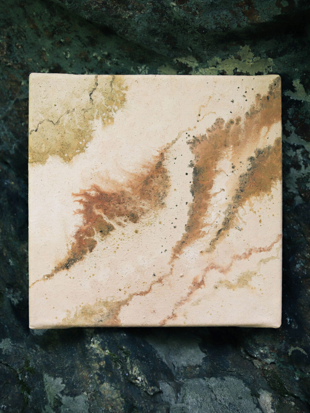 Erdpigmente Malerei auf Leinwand 20x20 Nr.03