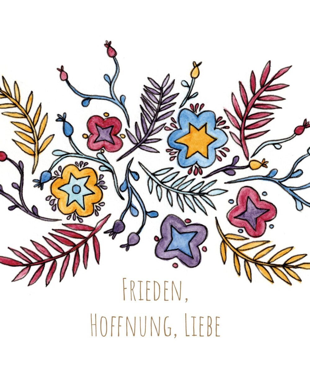 Postkarte Blumen - "Friedensblumen"