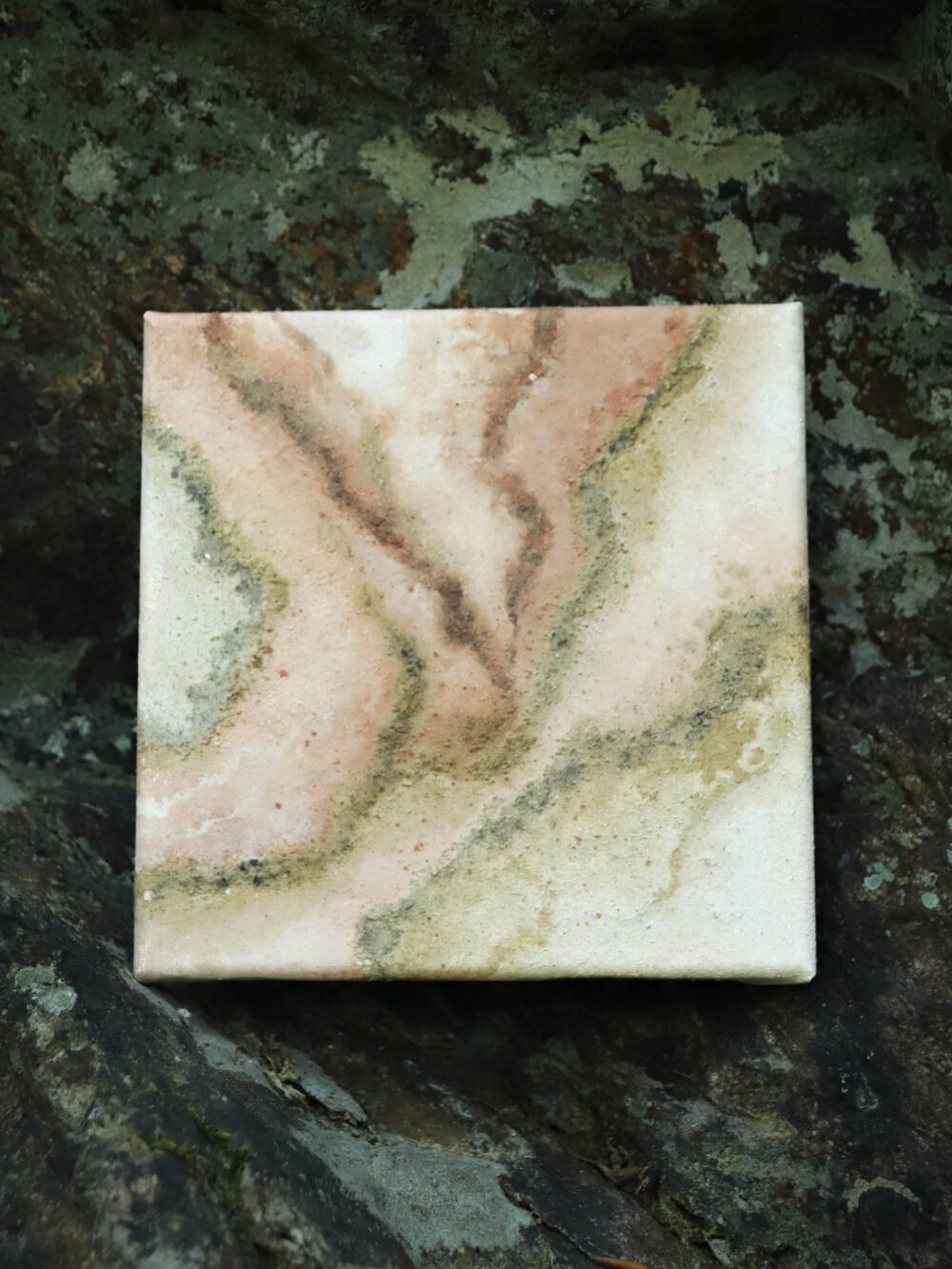 Erdpigmente Malerei auf Leinwand 15x15 Nr.03