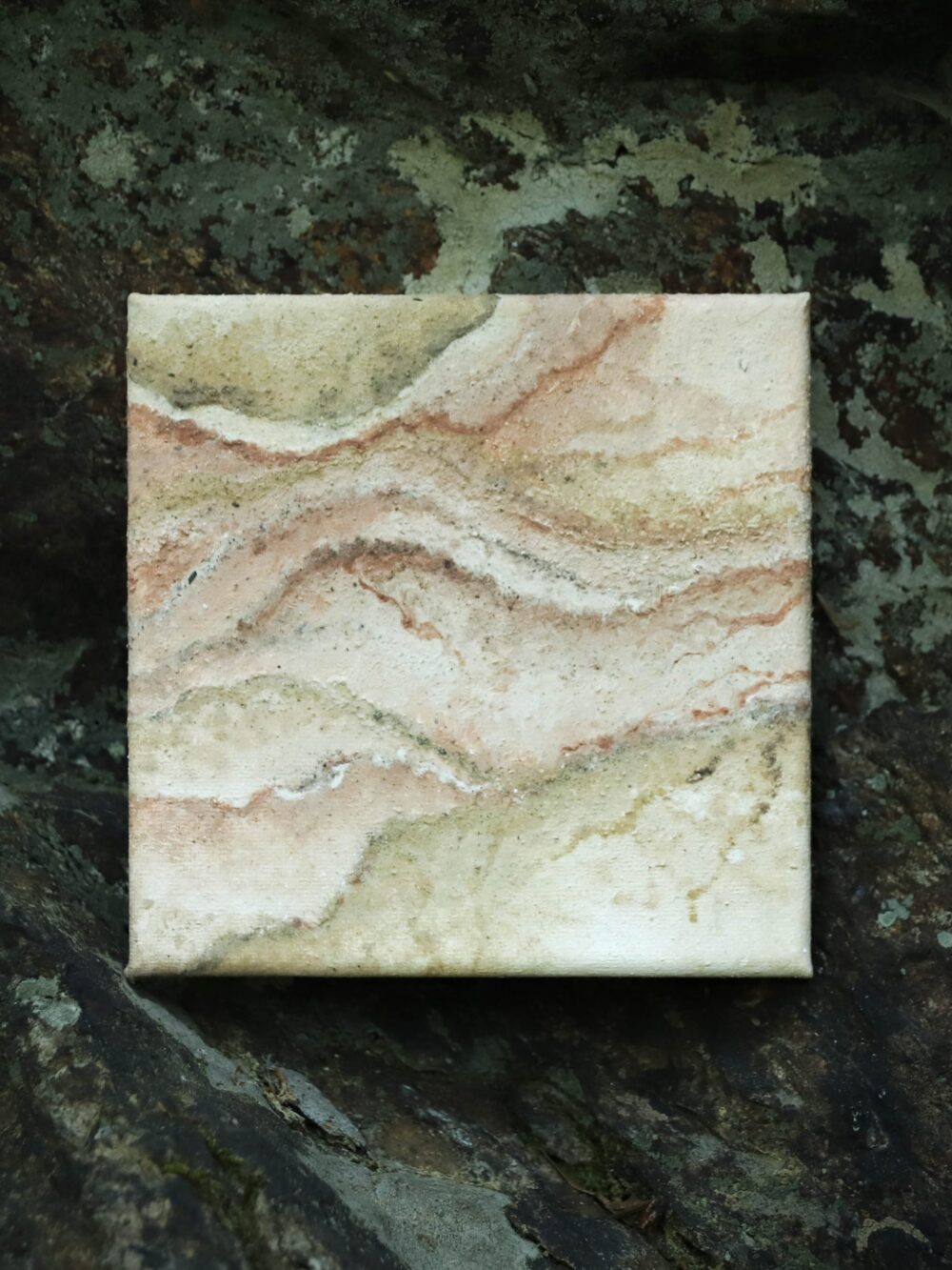 Erdpigmente Malerei auf Leinwand 15x15 Nr.04