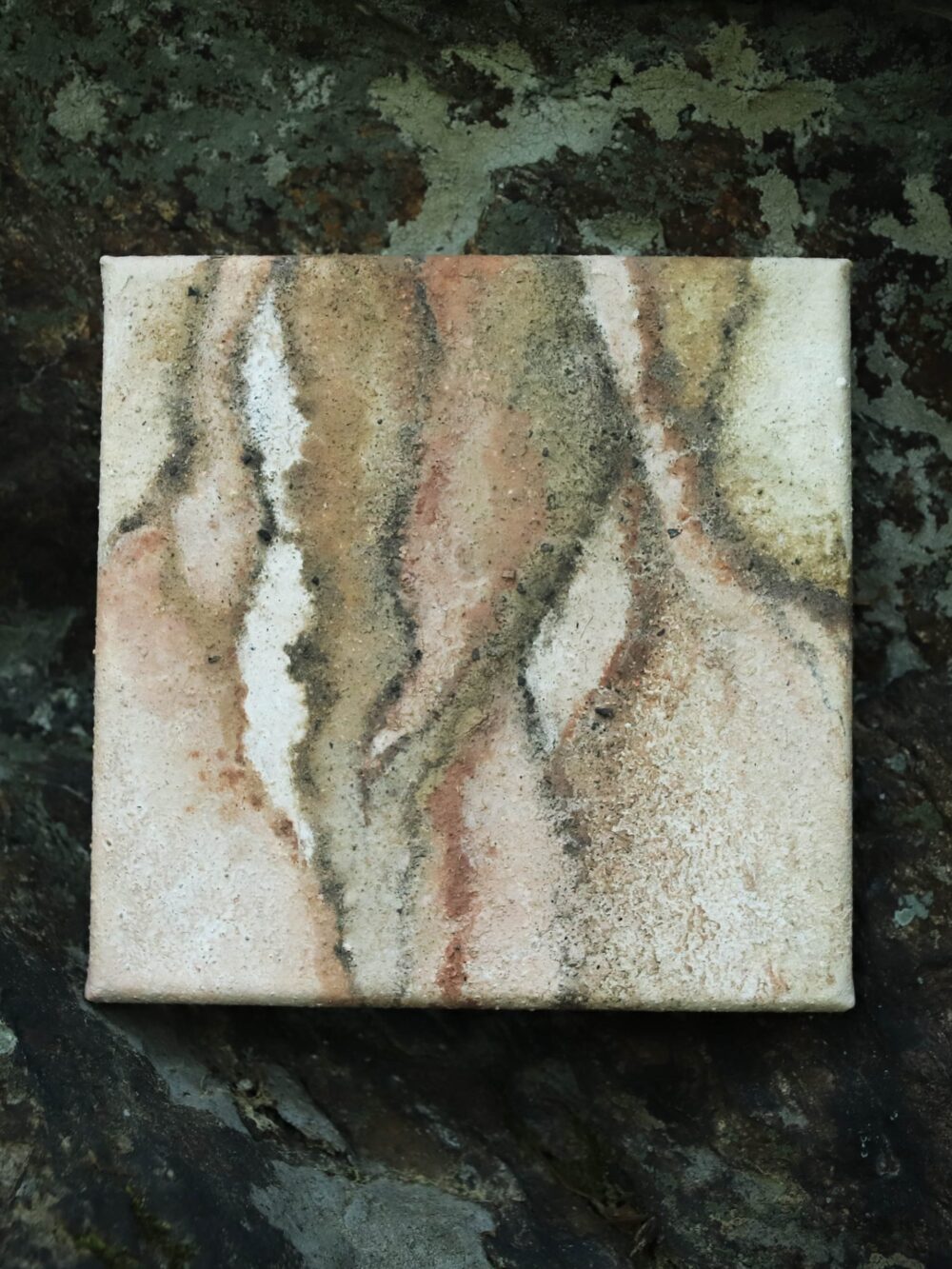 Erdpigmente Malerei auf Leinwand 15x15 Nr.07