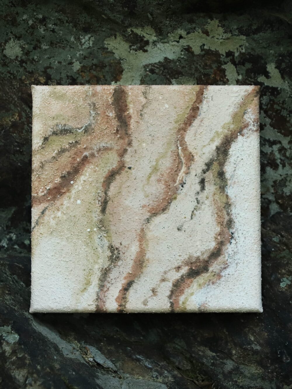 Erdpigmente Malerei auf Leinwand 15x15 Nr.09