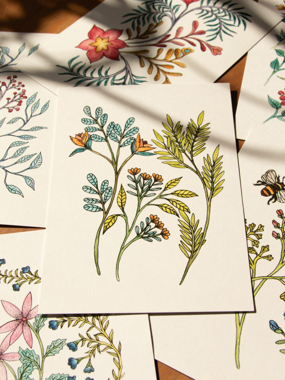 Postkarte Blumen - "August"