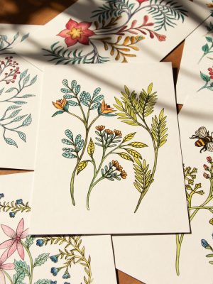 Postkarte Blumen - "August"