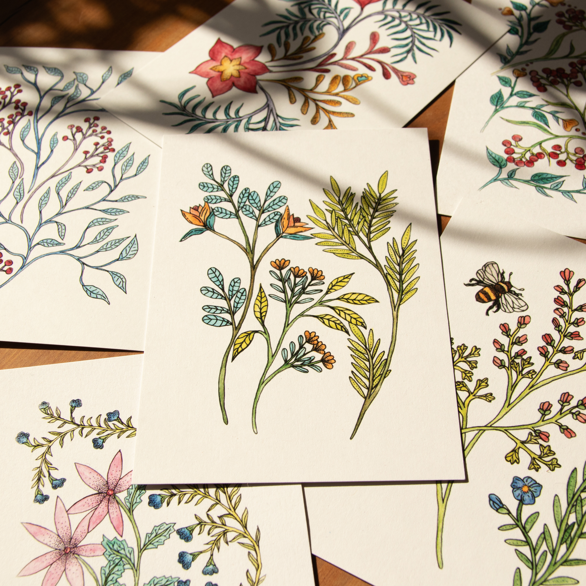 Postkarte Blumen - "August"