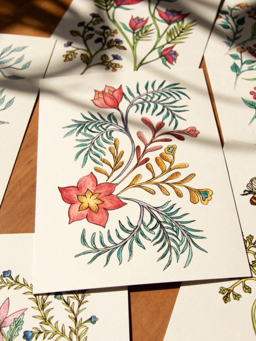 Postkarte Blumen - "Dezember"