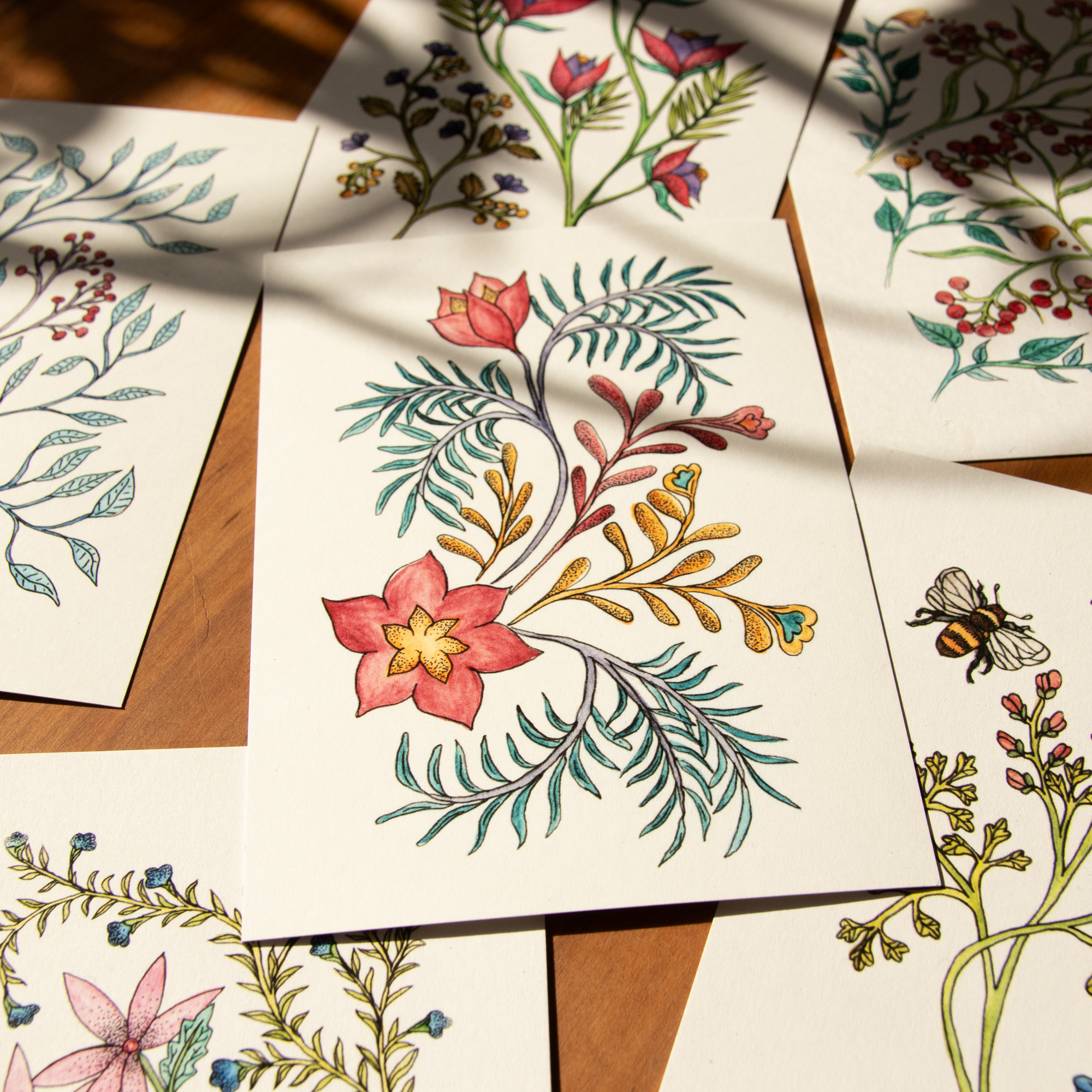 Postkarte Blumen - "Dezember"