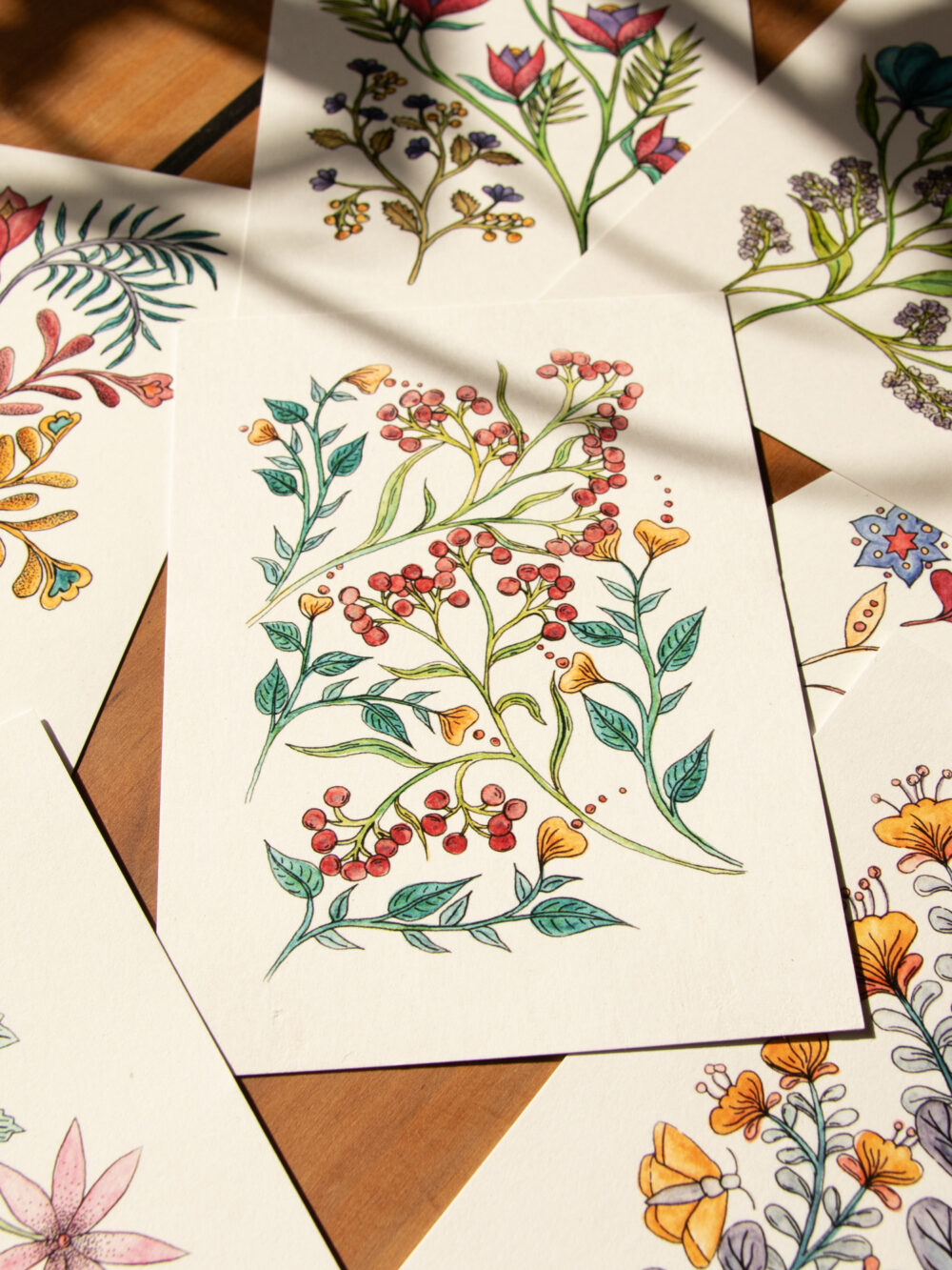 Postkarte Blumen - "Oktober"