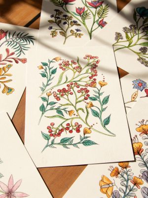Postkarte Blumen - "Oktober"
