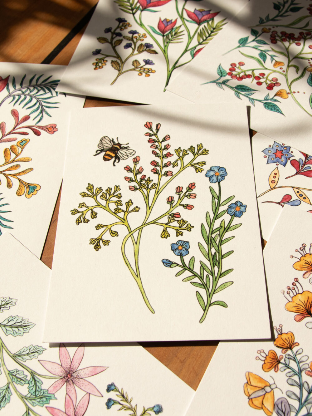Postkarte Blumen - "September"