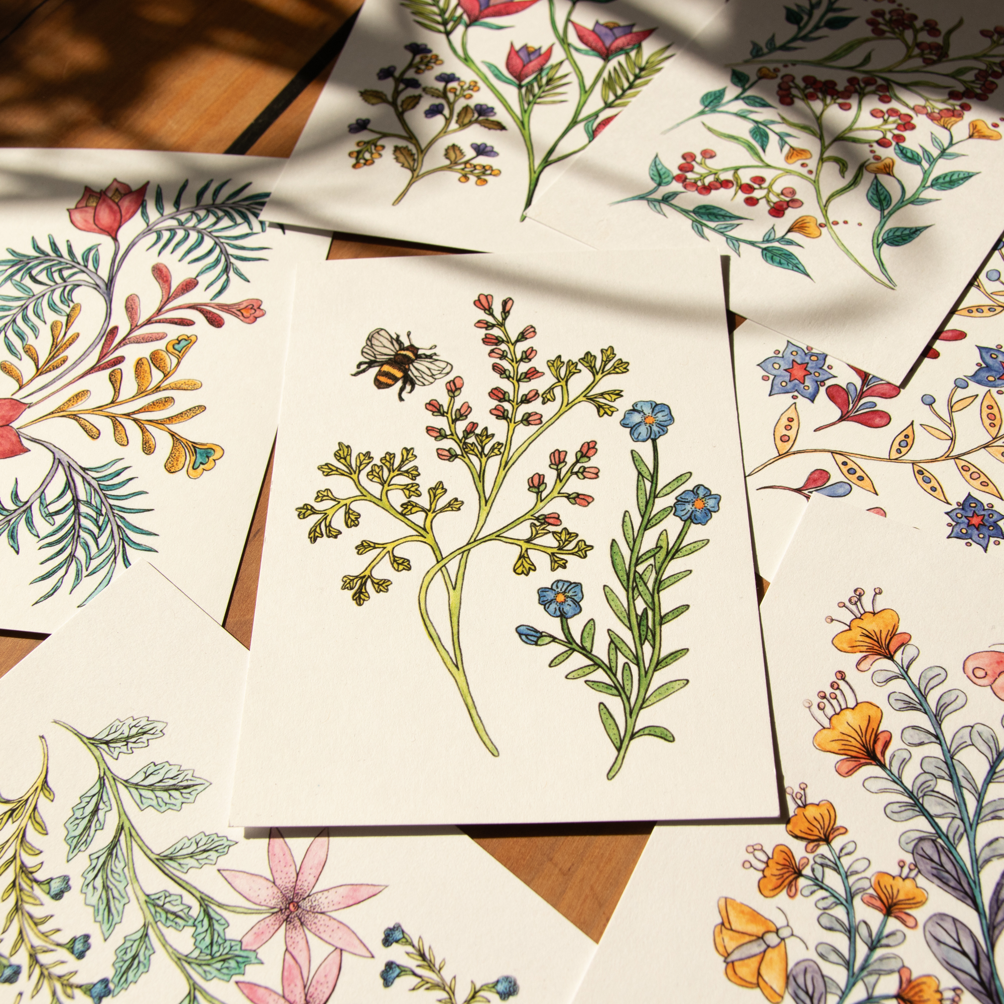 Postkarte Blumen - "September"