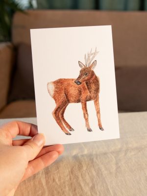 Postkarte Tiere - "Rehbock"