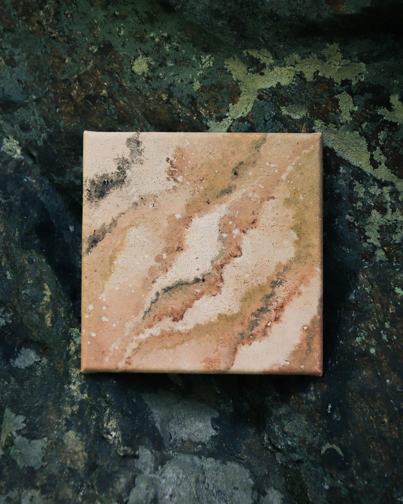 Erdpigmente Malerei auf Leinwand 15×15 Nr.02