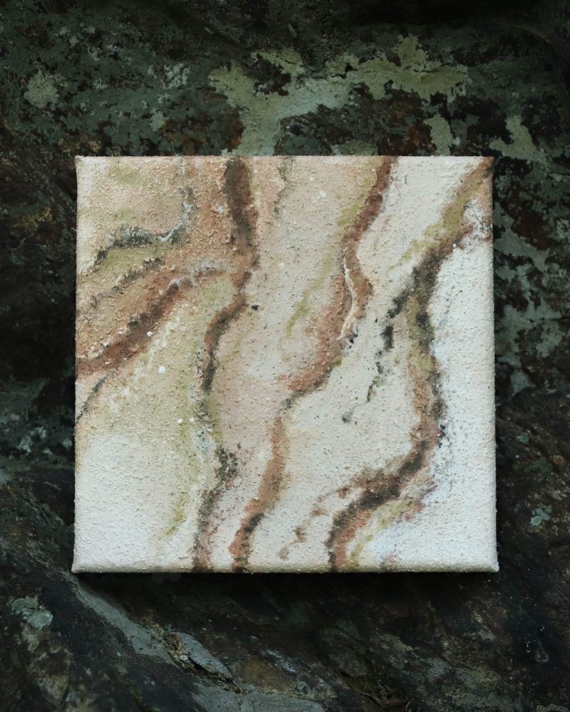 Erdpigmente Malerei auf Leinwand 15×15 Nr.09