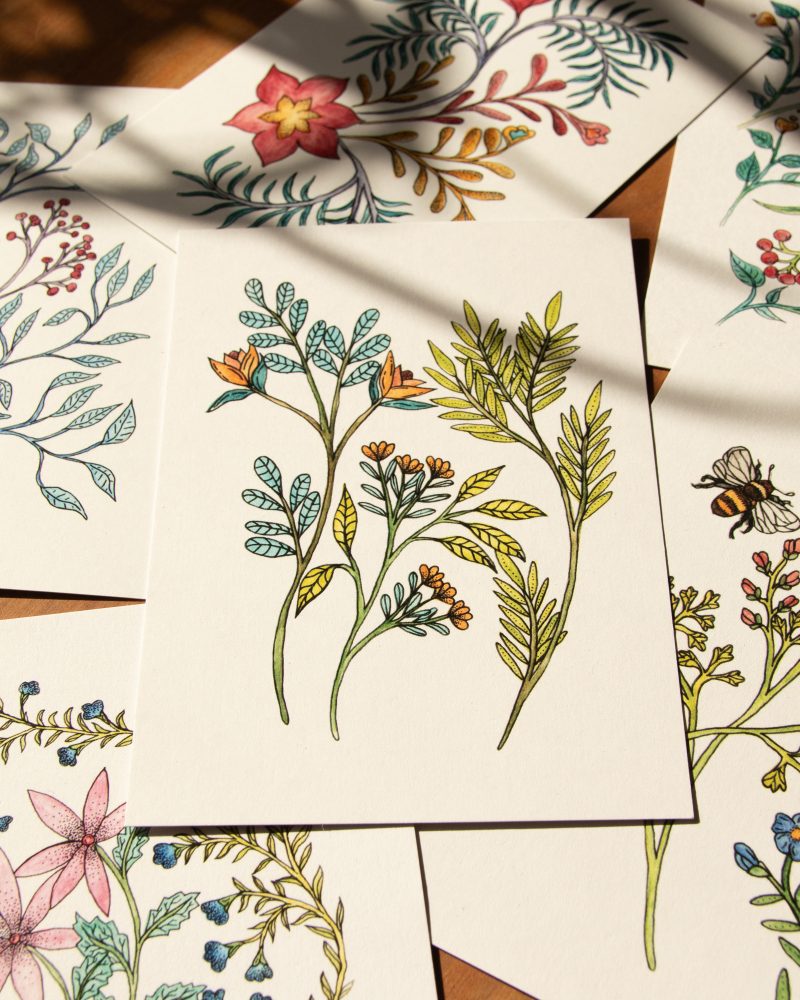 Postkarte Blumen – „August“