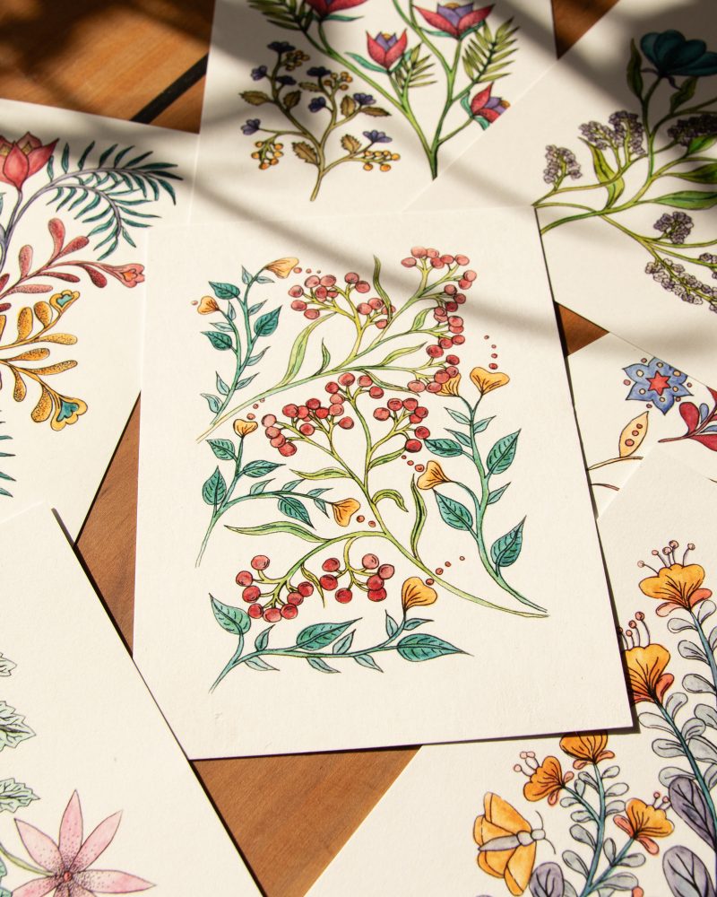 Postkarte Blumen – „Oktober“