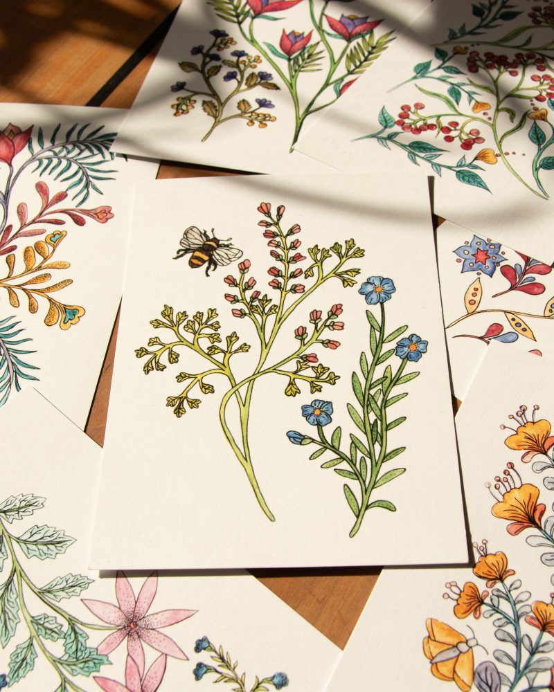 Postkarte Blumen – „September“